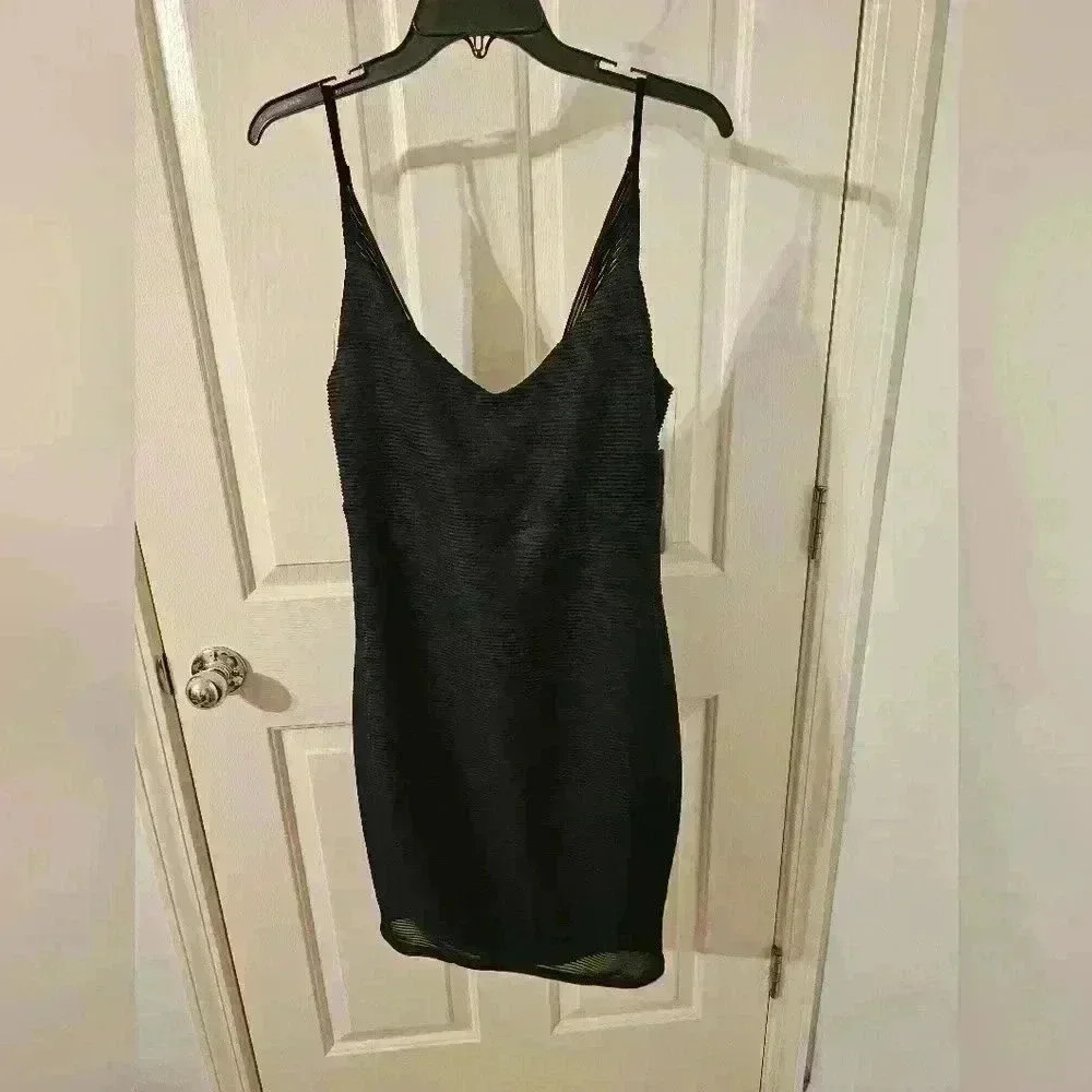 Bebe NWT Black Back Cowl Neck Midi Dress Size 12